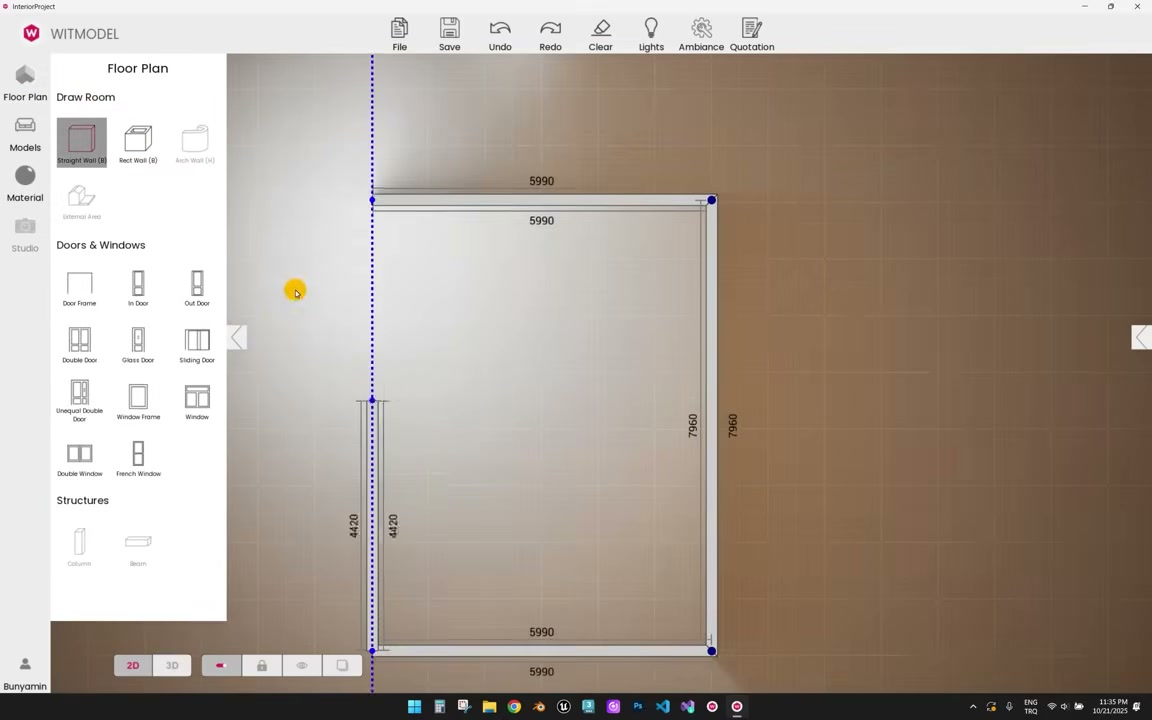 Witmodel real-time room planner preview